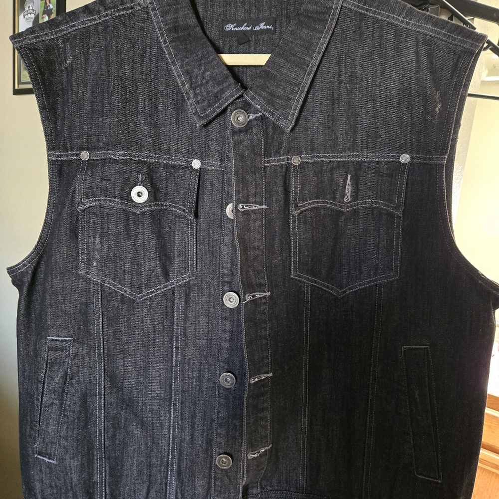 Classic Black Denim Vest